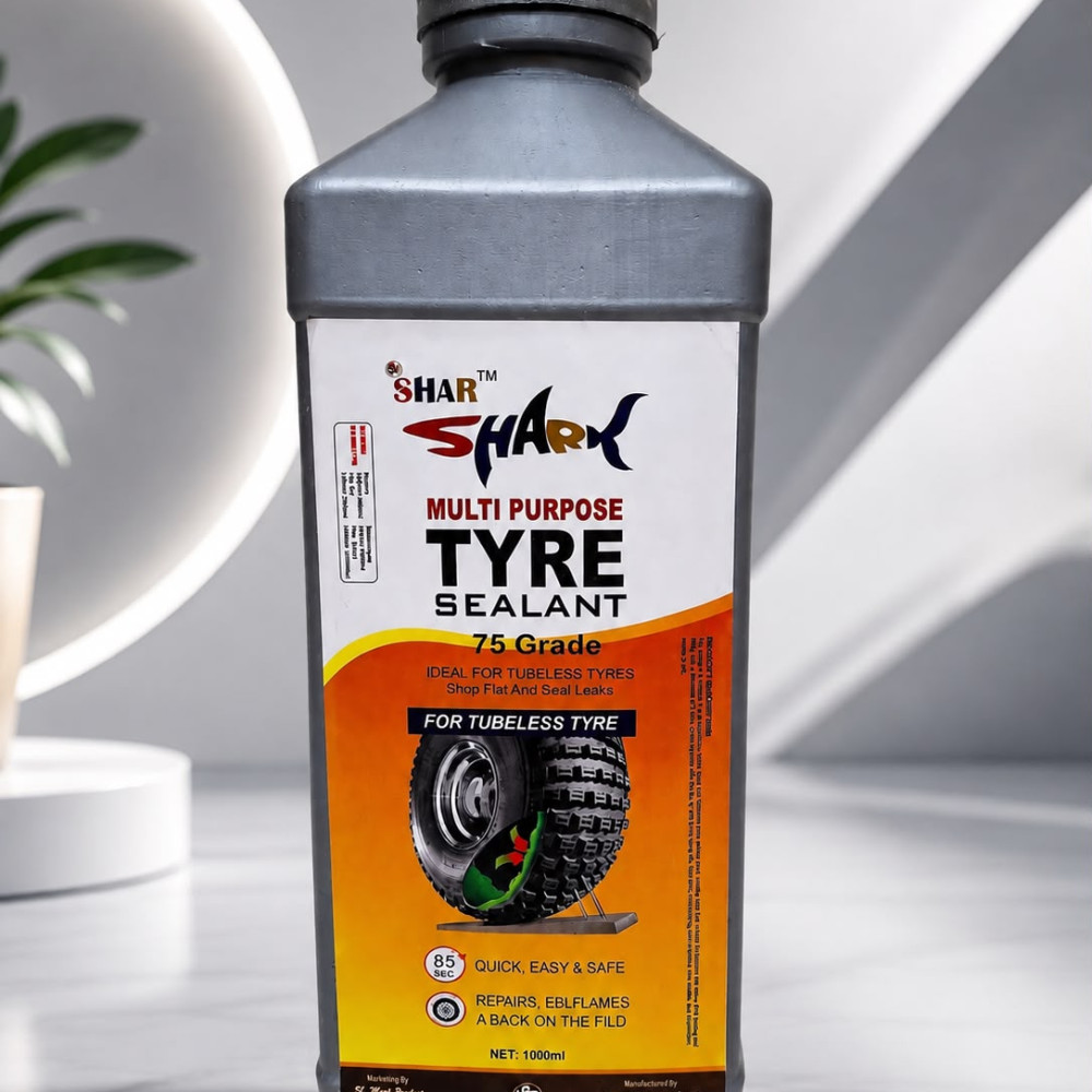 ((Regular Quality For Commercial Use)  SHAR Tubeless Tyre Sealant – 80 Grade (500ml)) SHAR SHARK Multi Purpose Tyre Sealant – 75 Grade (1000ml)