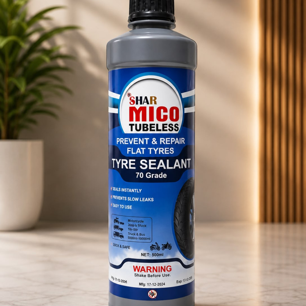 (For Commercial Use) SHAR MICO Tubeless Tyre Sealant – 70 Grade (500ml)
